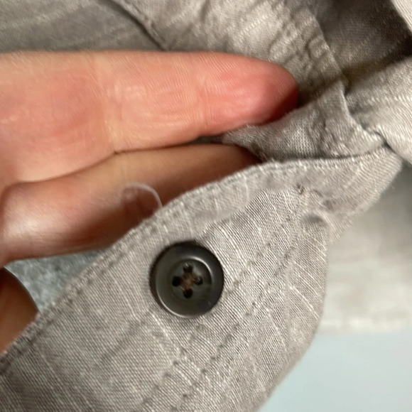 WOOLRICH Mens Grey Marled Chambray Button Up Shirt Short Sleeves Cotton Preppy S - Picture 7 of 11